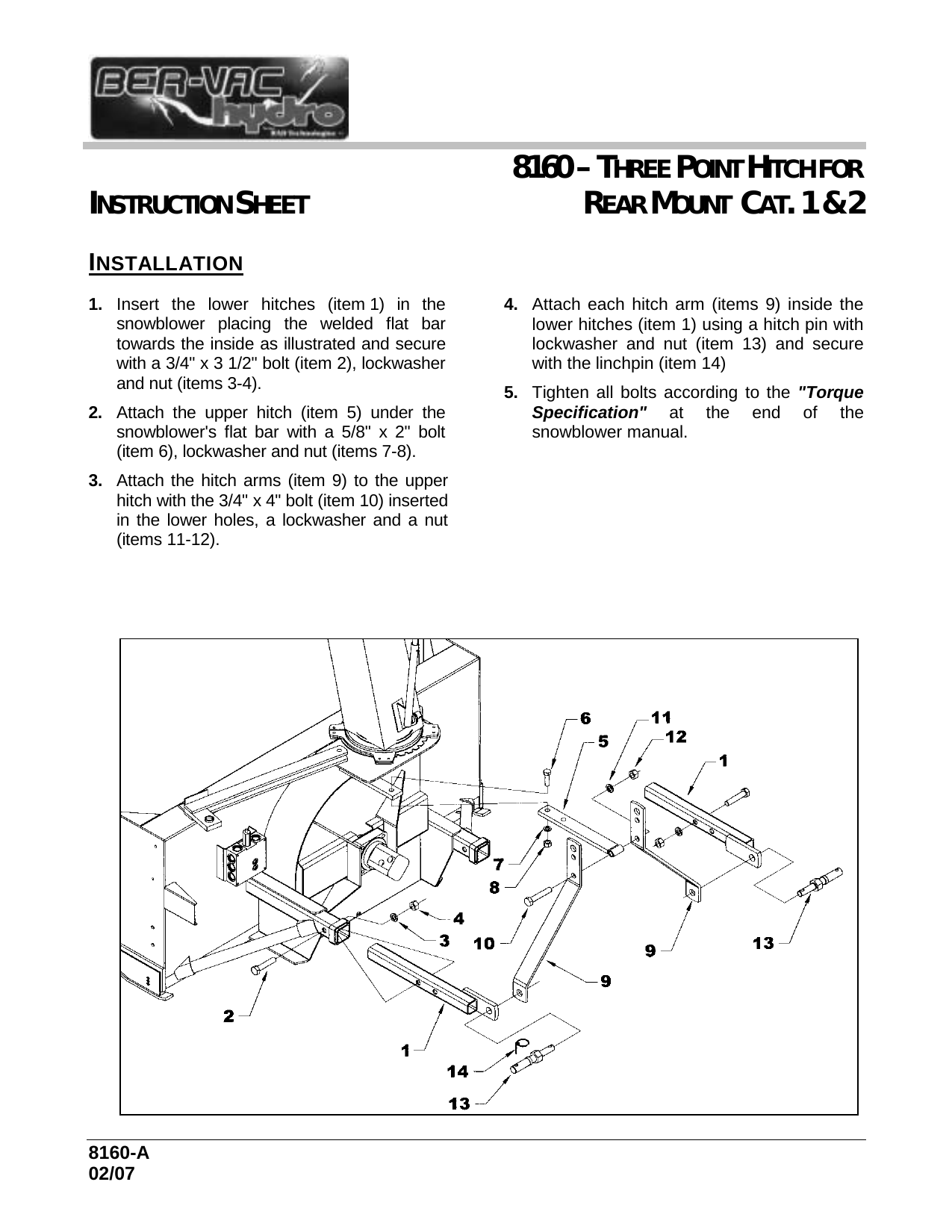 8160  Attache 3 points