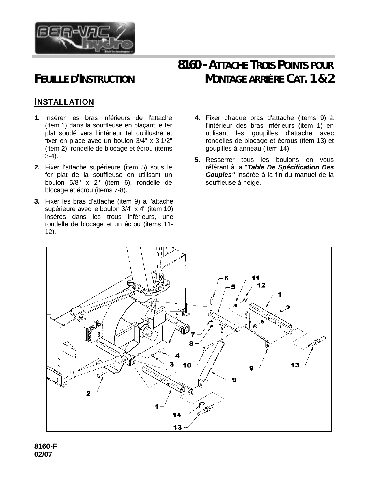 8160  Attache 3 points